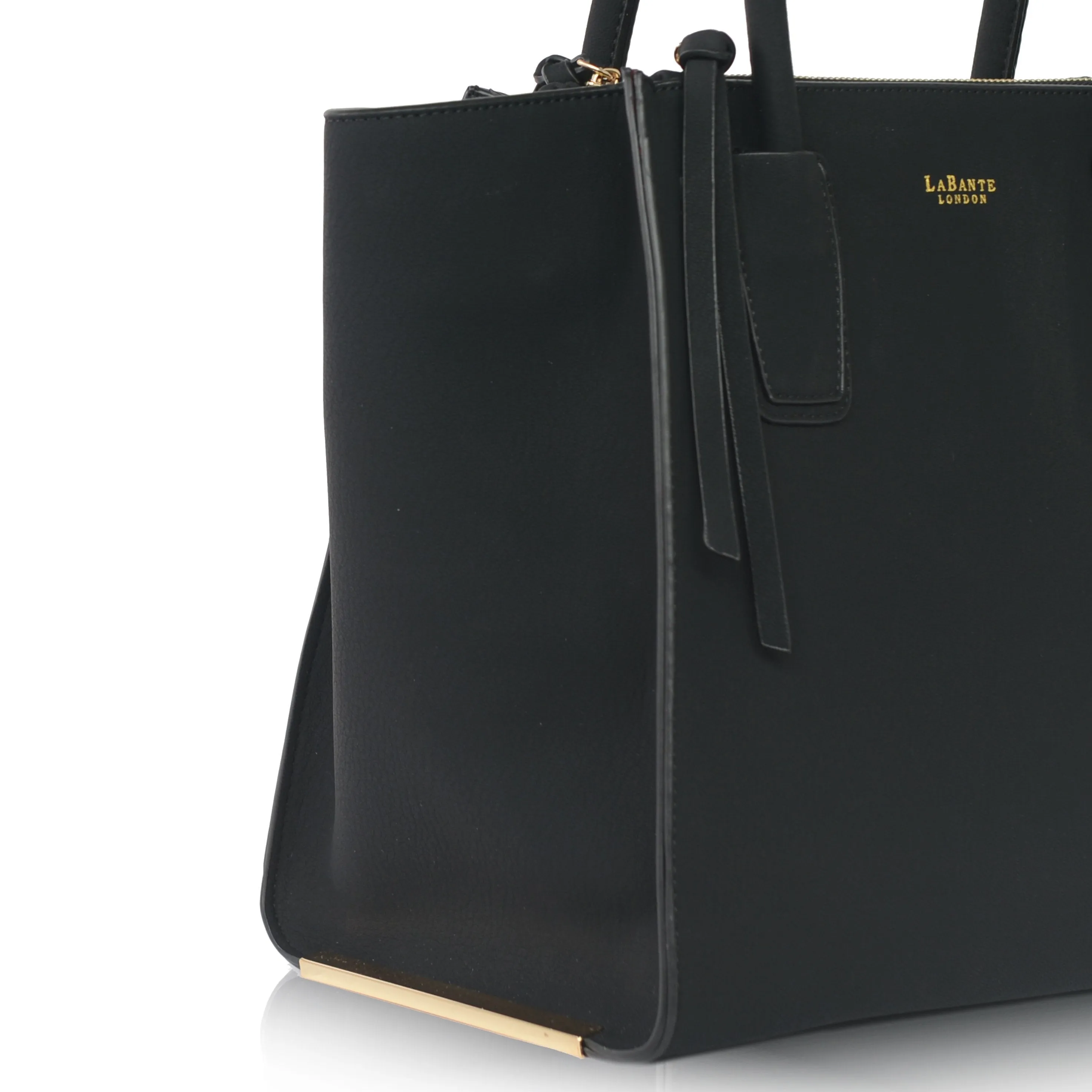 Black - Demi Winged Faux Leather Tote Bag