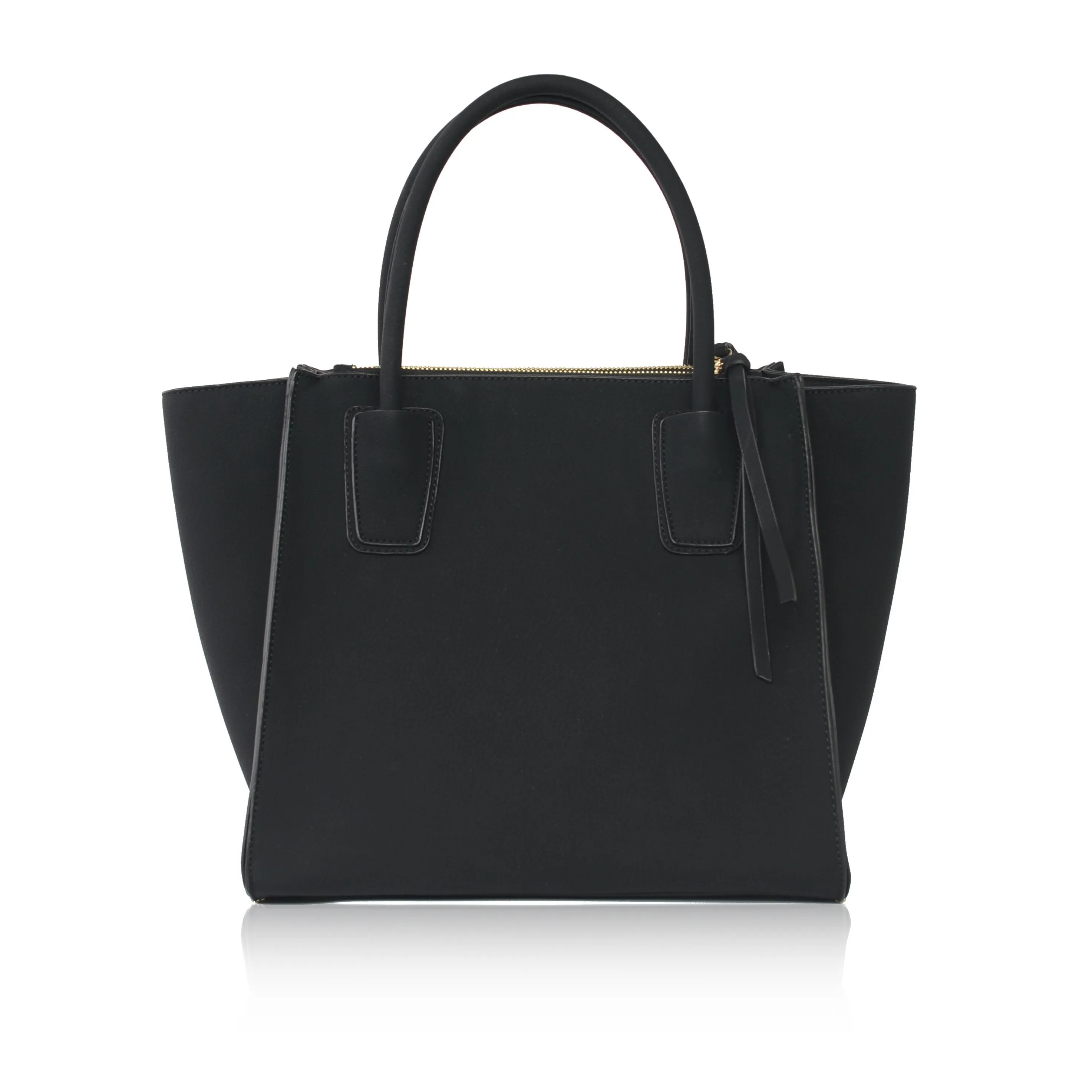 Black - Demi Winged Faux Leather Tote Bag