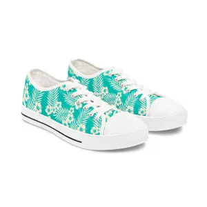Blue Hibiscus Flower Women's Low Top Sneakers