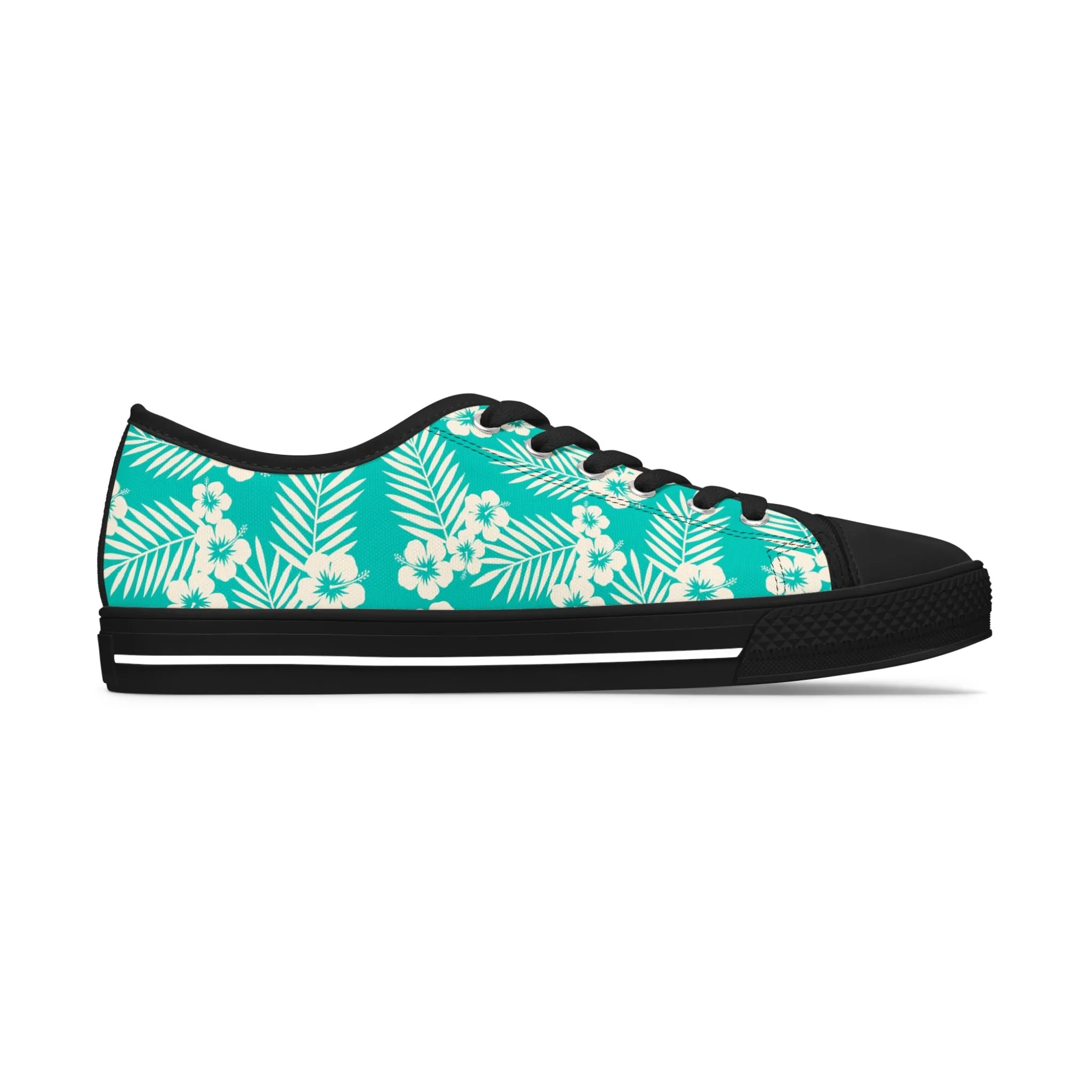 Blue Hibiscus Flower Women's Low Top Sneakers