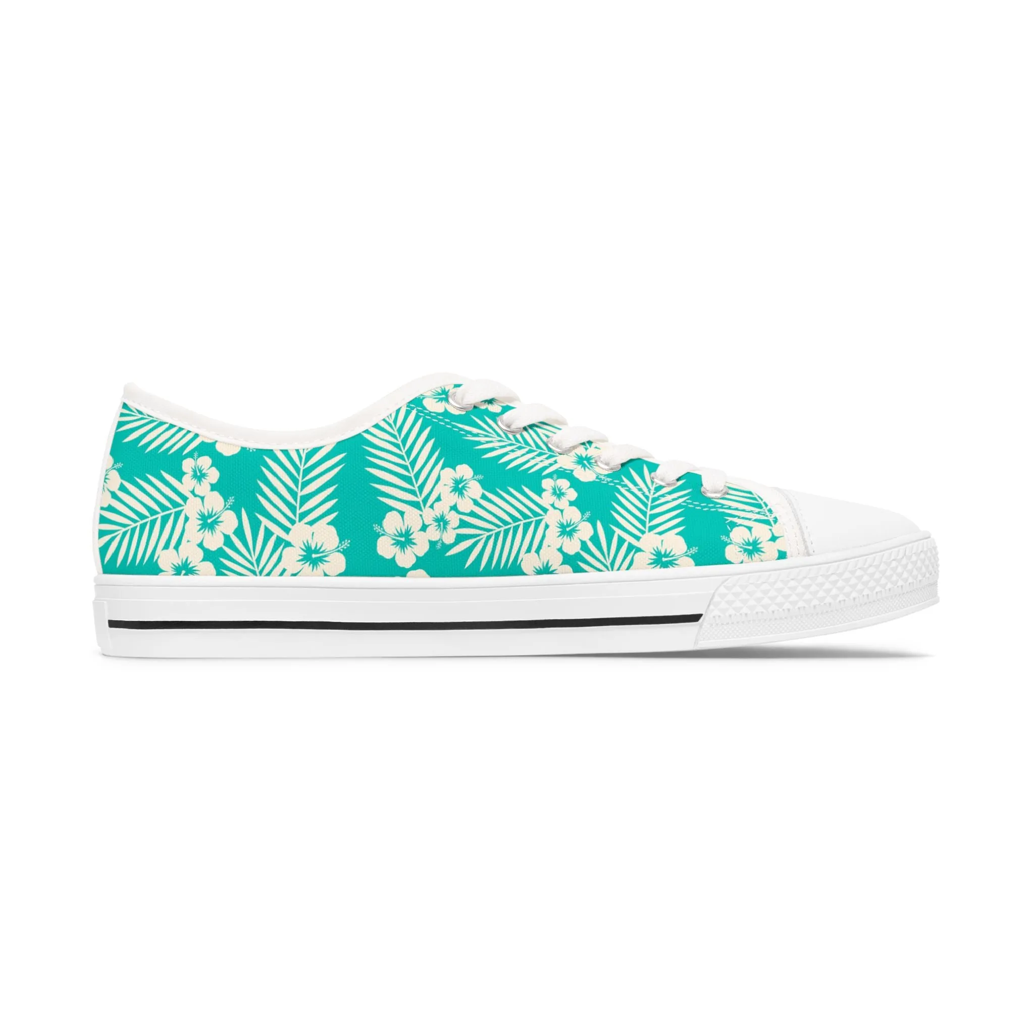 Blue Hibiscus Flower Women's Low Top Sneakers