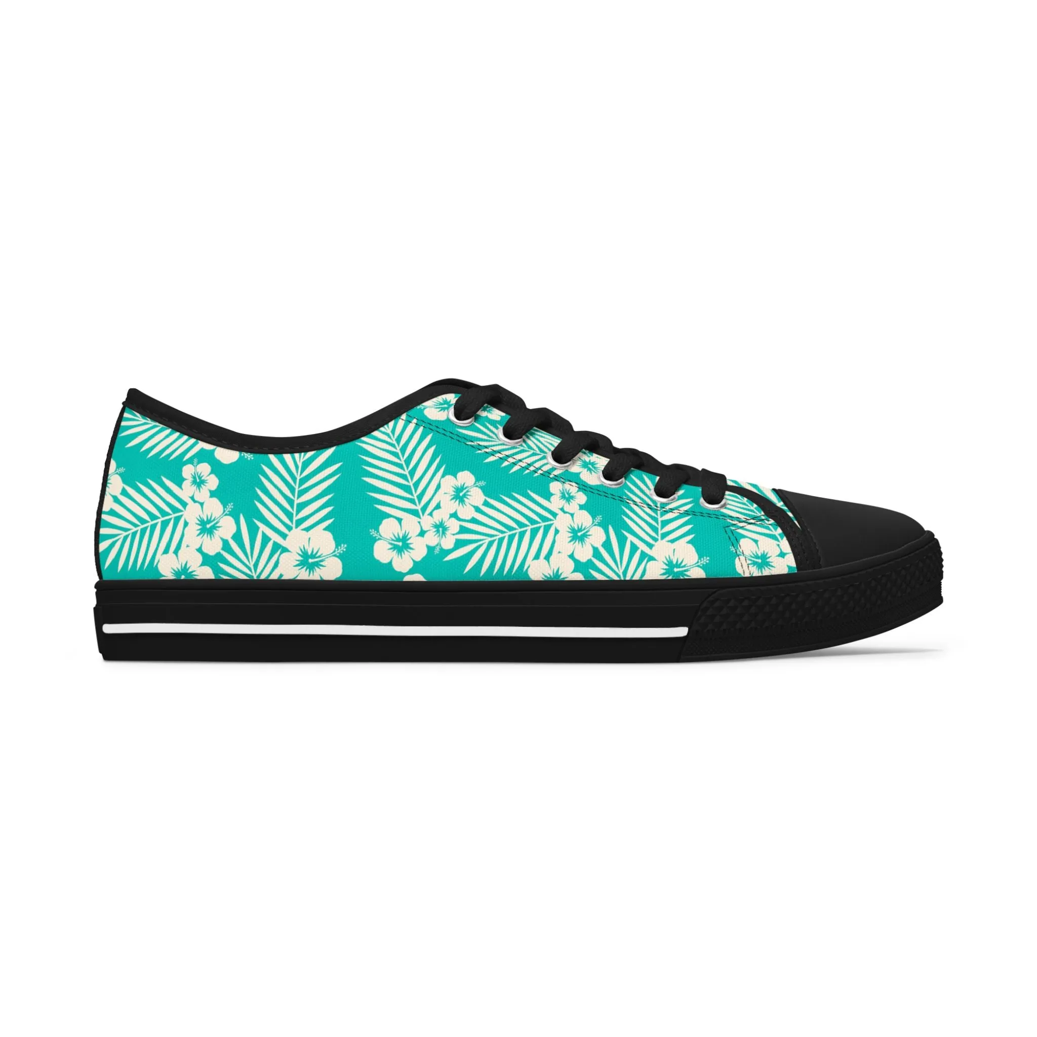 Blue Hibiscus Flower Women's Low Top Sneakers