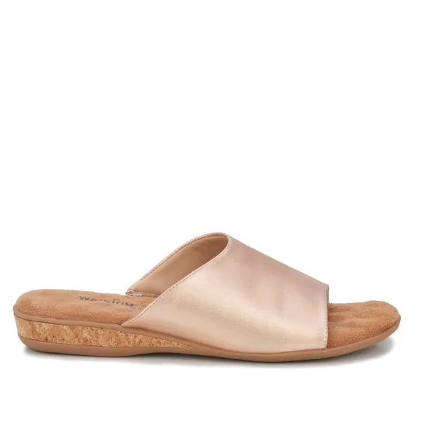 Cam Sandal: Rose Gold Soft Metallic Leather NEW I Walking Cradle