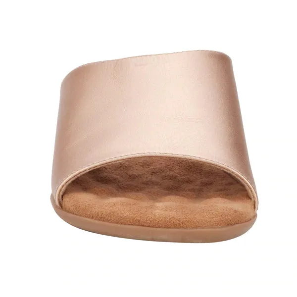 Cam Sandal: Rose Gold Soft Metallic Leather NEW I Walking Cradle