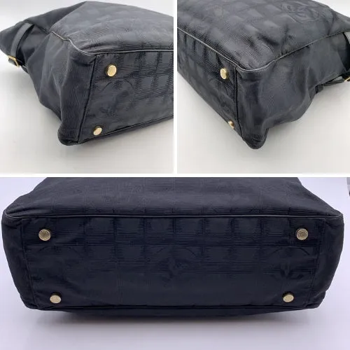 CHANEL Black Nylon New Travel Line Tote Shoulder Bag 2000S