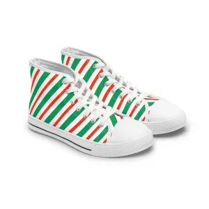 Christmas Candy Cane Women's High Top Sneakers