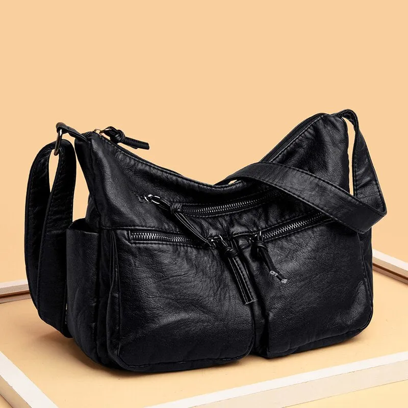Christmas Gift Luxury Designer Handbag Vintage Soft PU Leather Handbags Casual Shoulder Crossbody Bags for Women 2021 New Ladies Tote Bag Sac