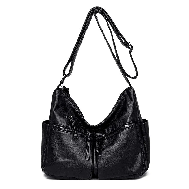 Christmas Gift Luxury Designer Handbag Vintage Soft PU Leather Handbags Casual Shoulder Crossbody Bags for Women 2021 New Ladies Tote Bag Sac