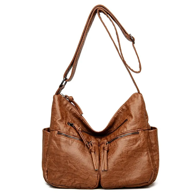 Christmas Gift Luxury Designer Handbag Vintage Soft PU Leather Handbags Casual Shoulder Crossbody Bags for Women 2021 New Ladies Tote Bag Sac