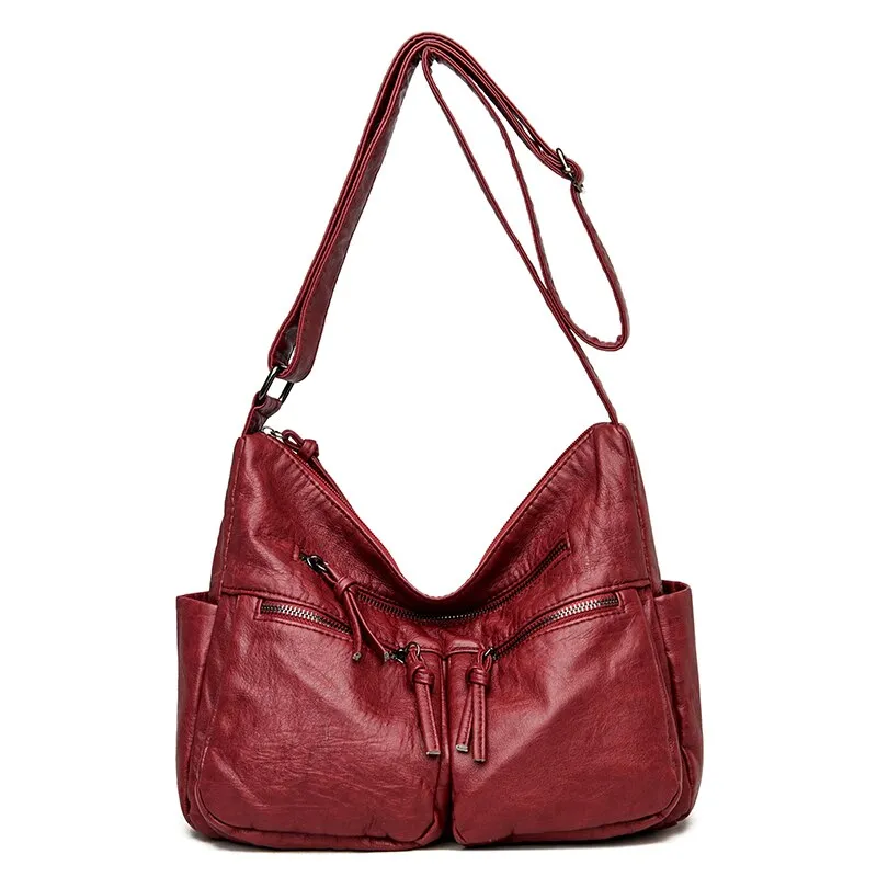 Christmas Gift Luxury Designer Handbag Vintage Soft PU Leather Handbags Casual Shoulder Crossbody Bags for Women 2021 New Ladies Tote Bag Sac
