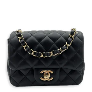 Classic Crossbody Bag Mini Black in Lambskin, Gold hardware