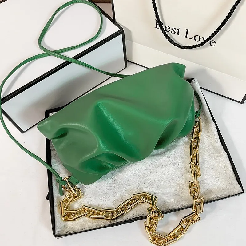Cloud Pouch Bag Thick Chain Shoulder Bag Fashion Leather Women's Bag Luxury Handbags Designer Crossbody Bags for Women 2020 New