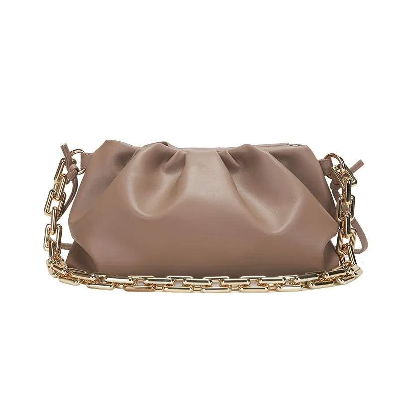 Cloud Pouch Bag Thick Chain Shoulder Bag Fashion Leather Women's Bag Luxury Handbags Designer Crossbody Bags for Women 2020 New