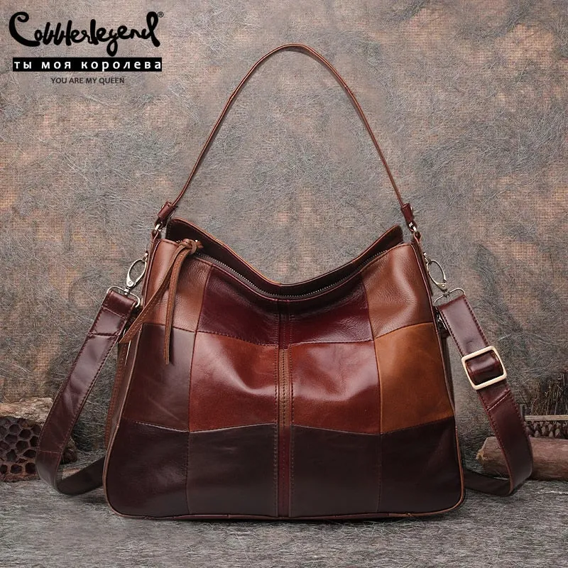 Cobbler Legend Women Bag Genuine Leather Ladies Bucket Shoulder