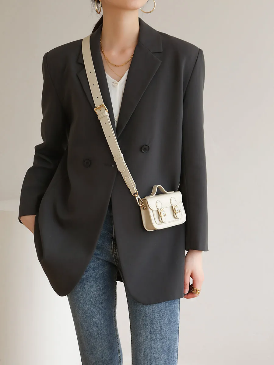 Cute Womens Mini Leather Crossbody Bag Black Leather Shoulder Bag