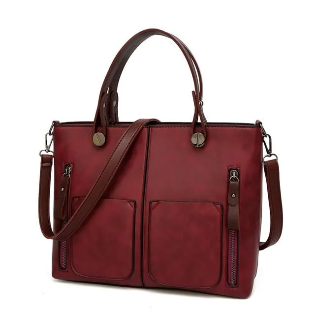 Leather Handbags Women Bag High Quality Casual Shoulder Female Trunk Tote Large designer Fashion 1