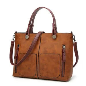 Leather Handbags Women Bag High Quality Casual Shoulder Female Trunk Tote Large designer Fashion 1
