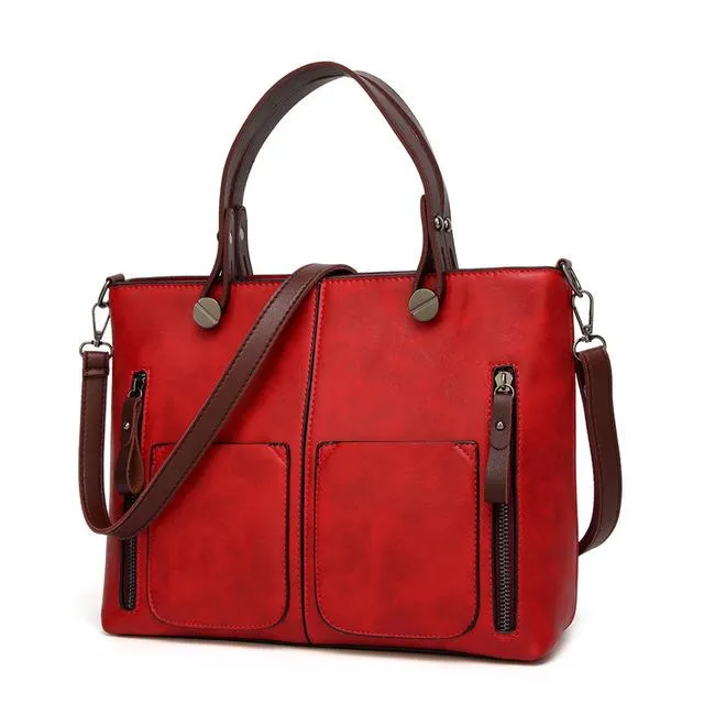 Leather Handbags Women Bag High Quality Casual Shoulder Female Trunk Tote Large designer Fashion 1