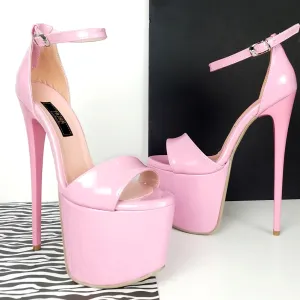 Light Pink Patent High Heel Sandals