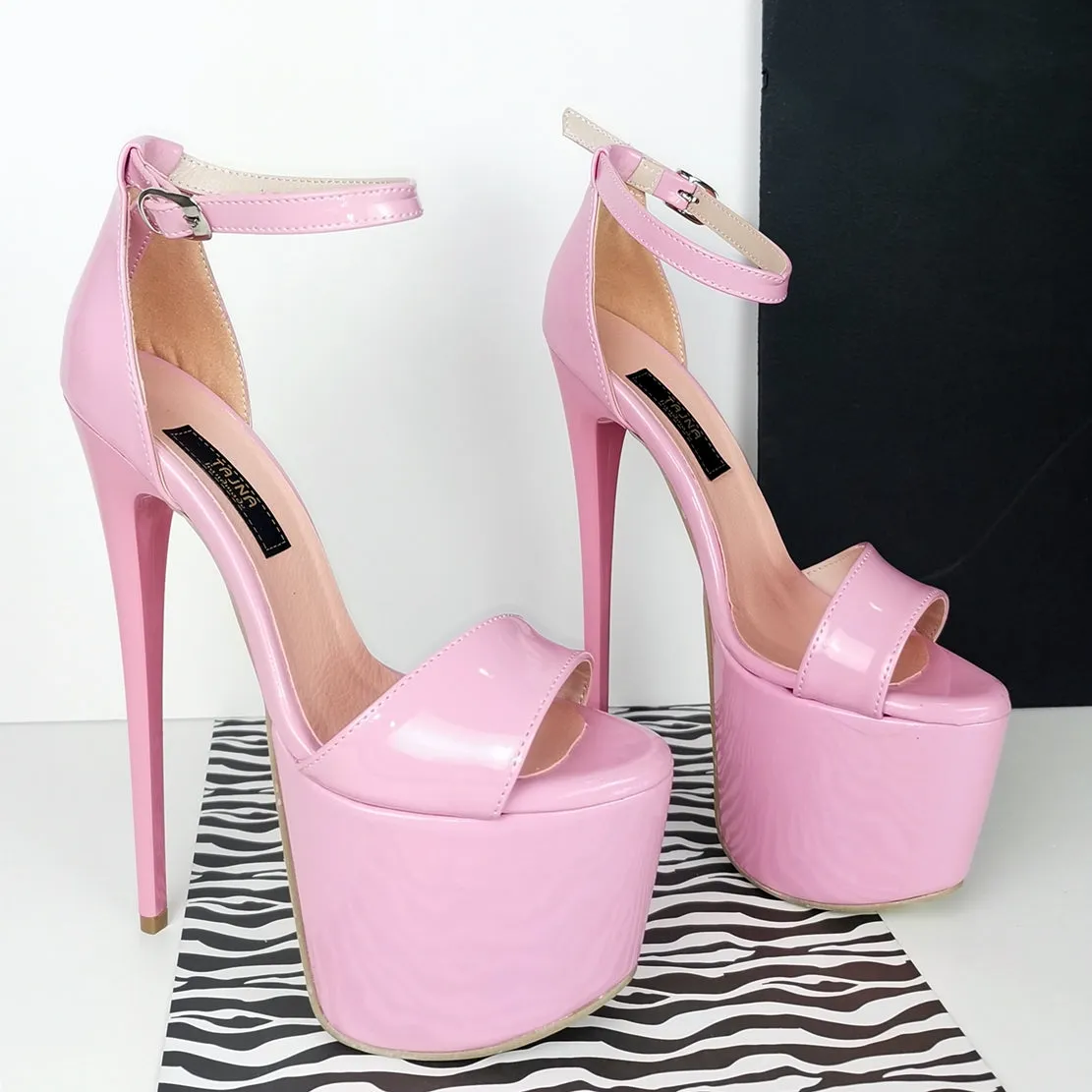 Light Pink Patent High Heel Sandals