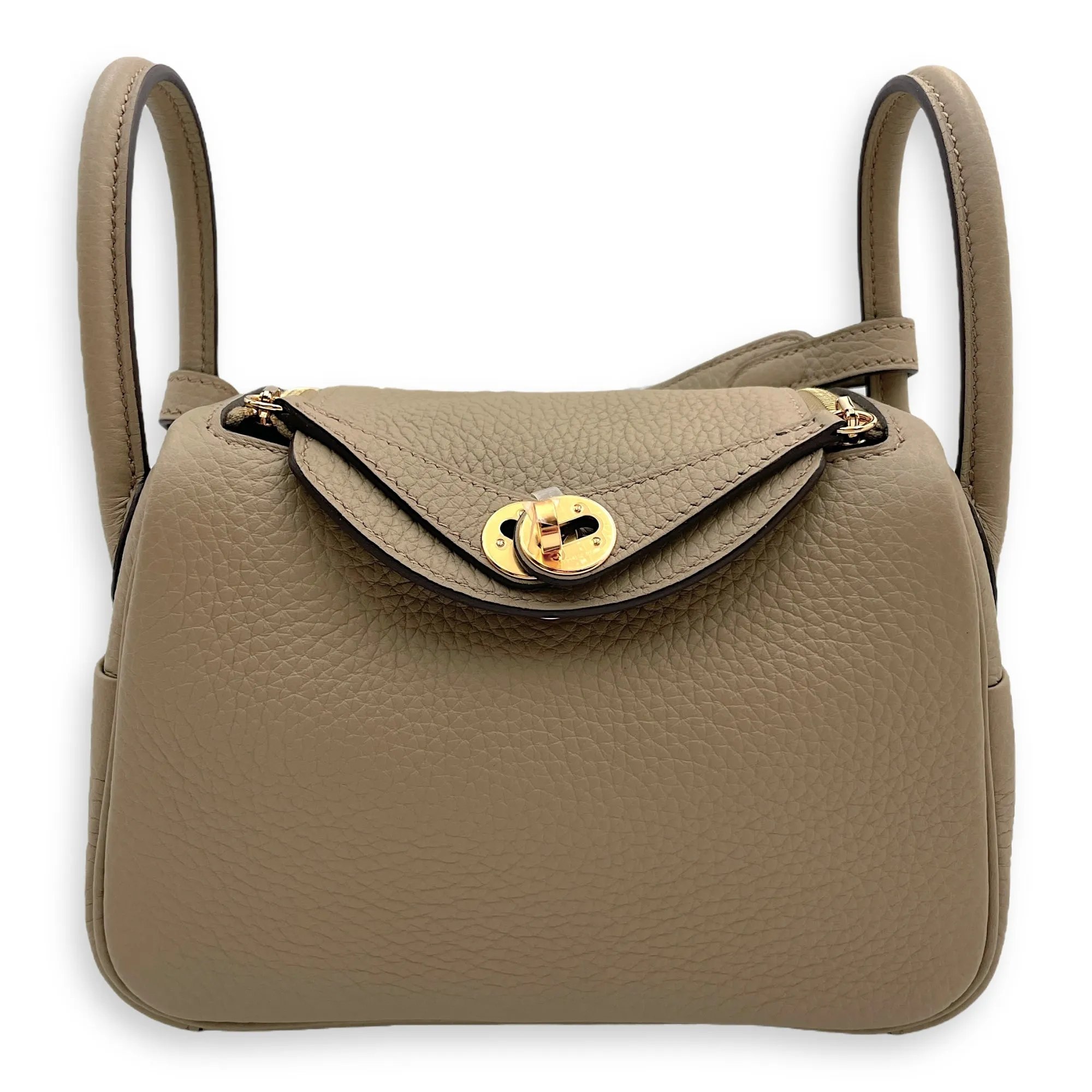 Lindy II Mini Beige Marfa in Clemence, Gold hardware
