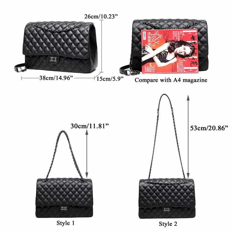 Luxury Large Shoulder Pu Leather Travel Crossbody Bags