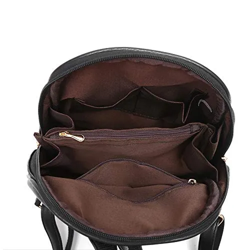 Nevenka Brand Women Bags Backpack PU Leather Zipper Bags Purse Casual Backpacks Shoulder Bags (GRAY)