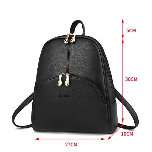 Nevenka Brand Women Bags Backpack PU Leather Zipper Bags Purse Casual Backpacks Shoulder Bags (GRAY)