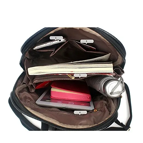 Nevenka Brand Women Bags Backpack PU Leather Zipper Bags Purse Casual Backpacks Shoulder Bags (GRAY)