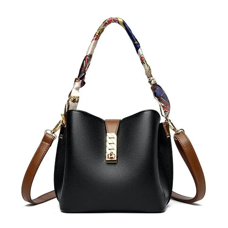 PU Leather Women Bucket Shoulder Bags