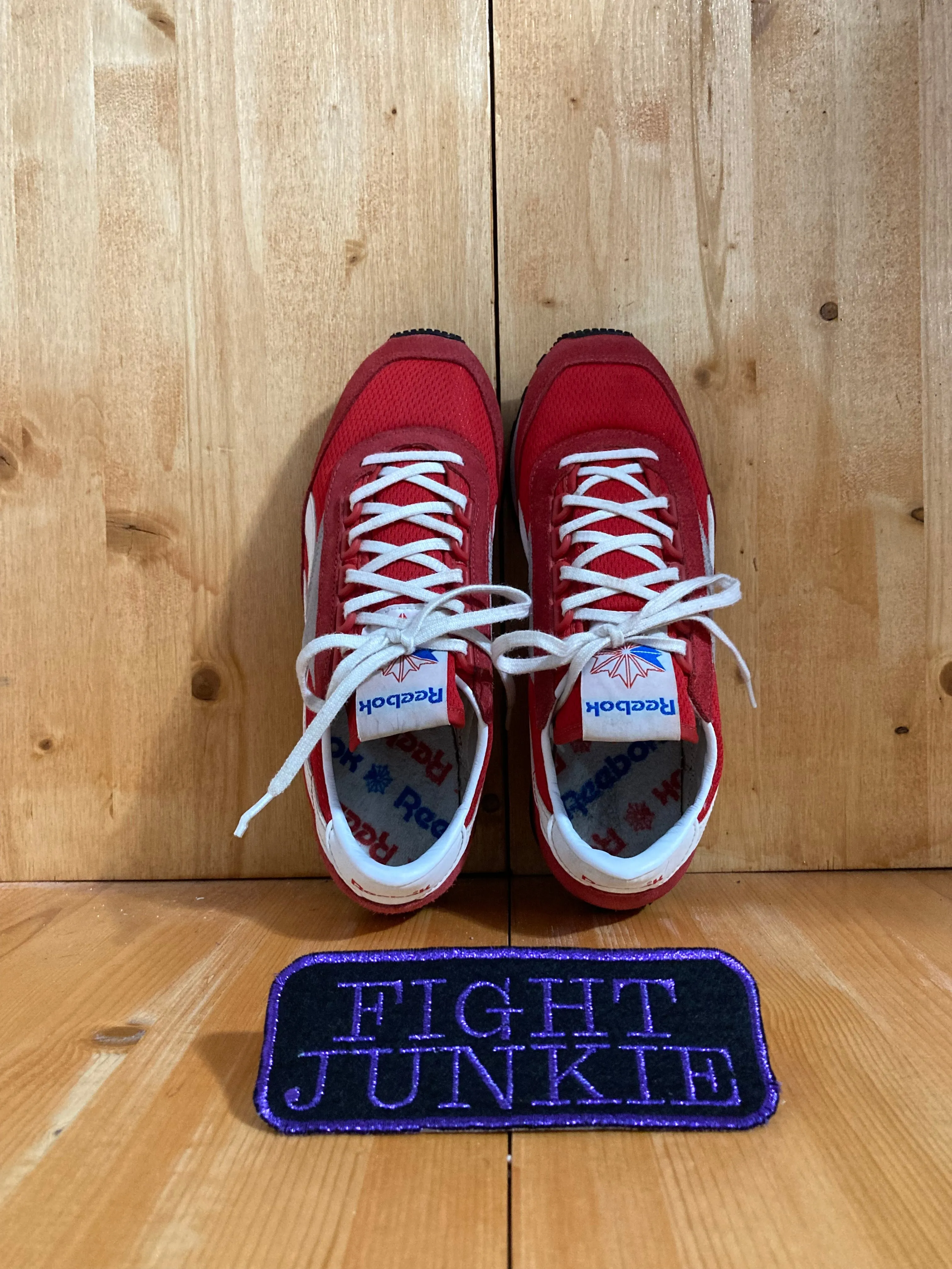 REEBOK AZTEC OG VARSITY Women's Size 7.5 Suede & Mesh Running Training Shoes Sneakers Red & White