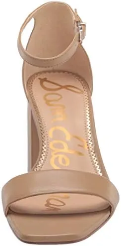 Sam Edelman Daniella Beige  Ankle Strap Block Heeled Open Toe Heeled Sandals