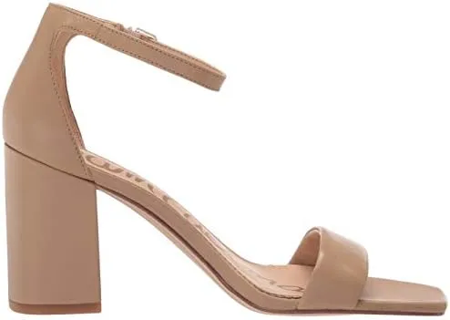 Sam Edelman Daniella Beige  Ankle Strap Block Heeled Open Toe Heeled Sandals