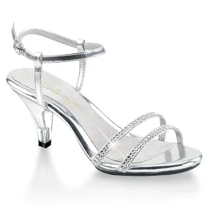 Silver Rhinestone Sandal with 3-inch Clear Heel BELLE-316