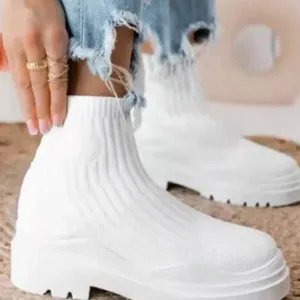 Size 36-43 Women Winter Boots Outdoor fur Keep Warm Socks Shoes Female Flock Boots Solid Casual Boots 569