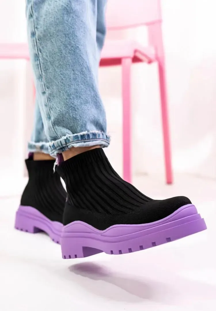 Size 36-43 Women Winter Boots Outdoor fur Keep Warm Socks Shoes Female Flock Boots Solid Casual Boots 569