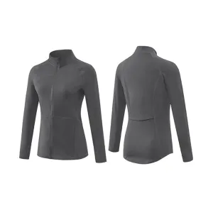(Size XL) Elastic Outdoor Sports Jacket Breathable Training Running Jacket - Gray