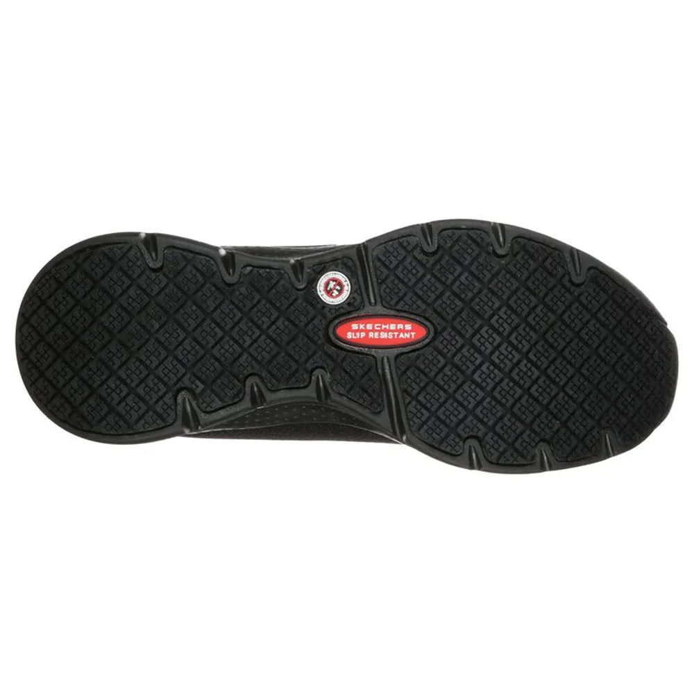 SKECHERS ARCH FIT SLIP RESISTANT OXFORD BLACK - WOMENS