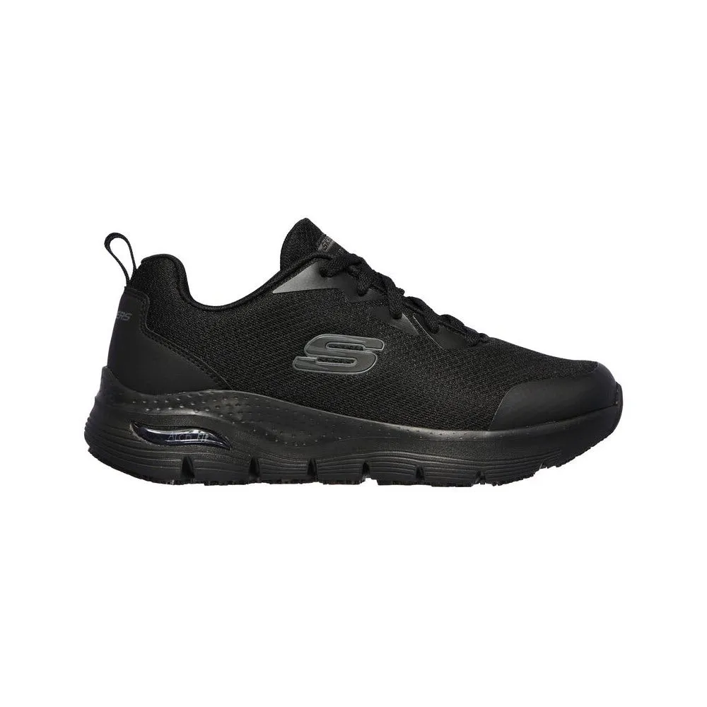 SKECHERS ARCH FIT SLIP RESISTANT OXFORD BLACK - WOMENS