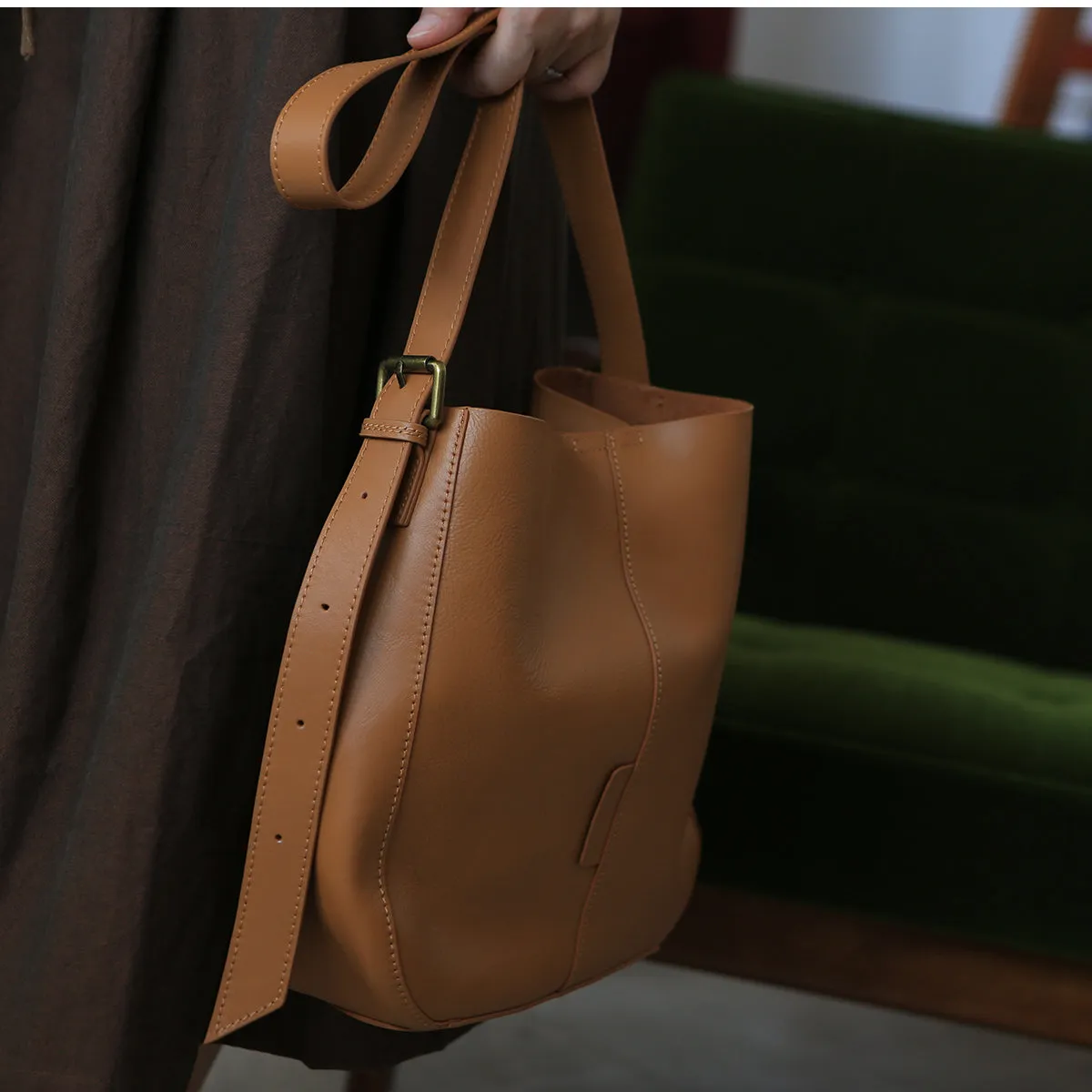 Stylish Women's Genuine Leather Tote Bags Black Leather Shoulder Bag