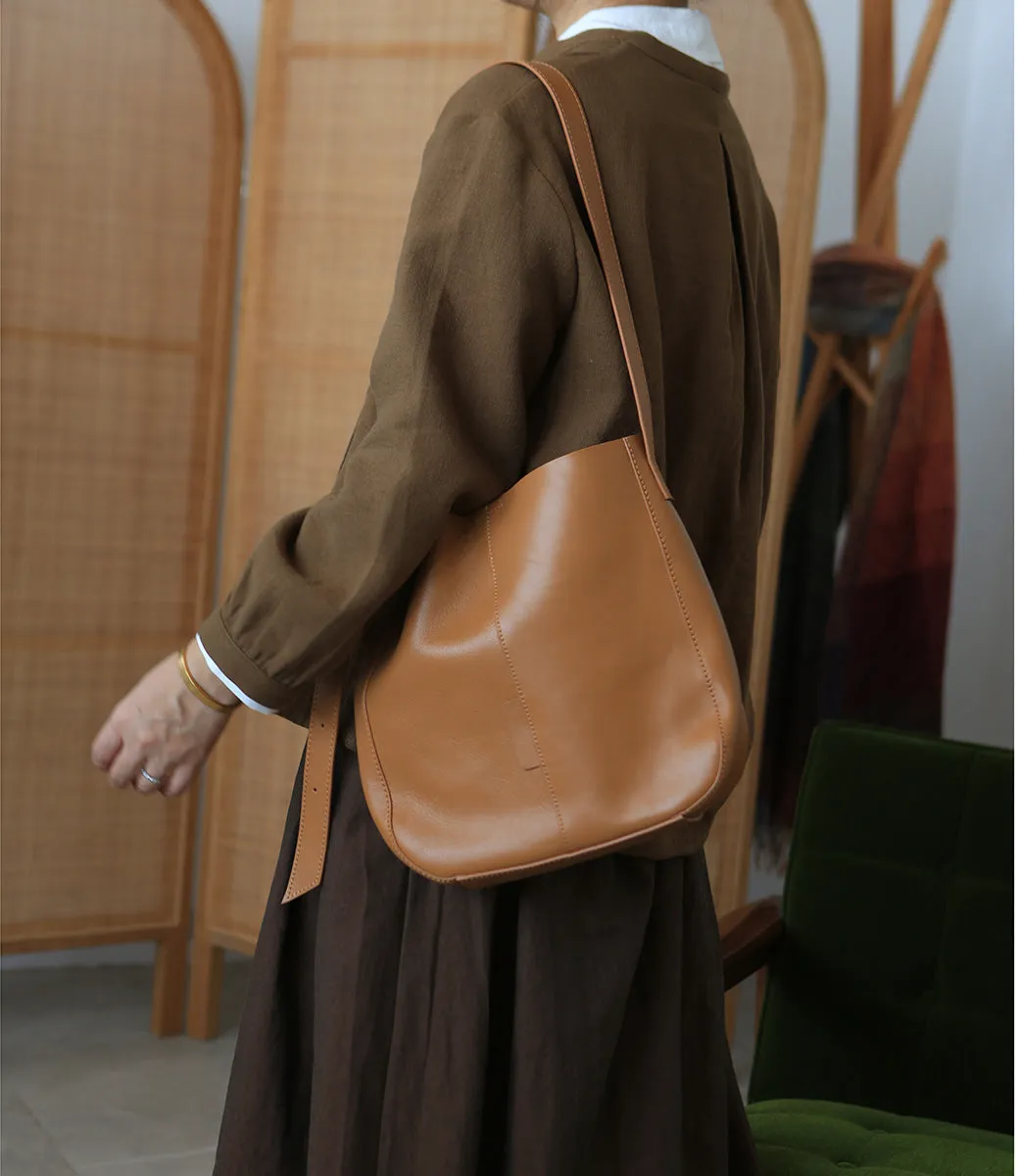 Stylish Women's Genuine Leather Tote Bags Black Leather Shoulder Bag