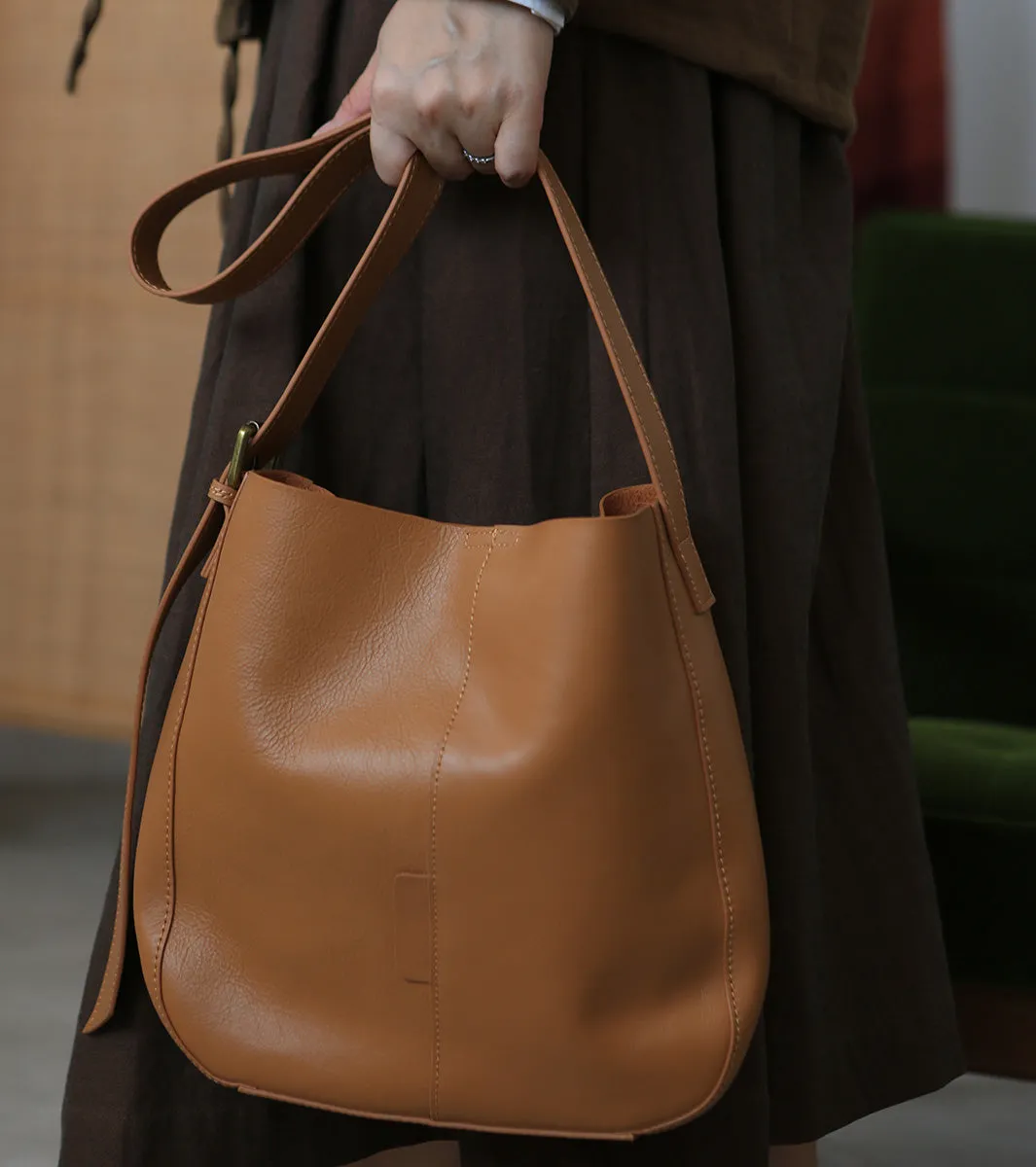 Stylish Women's Genuine Leather Tote Bags Black Leather Shoulder Bag