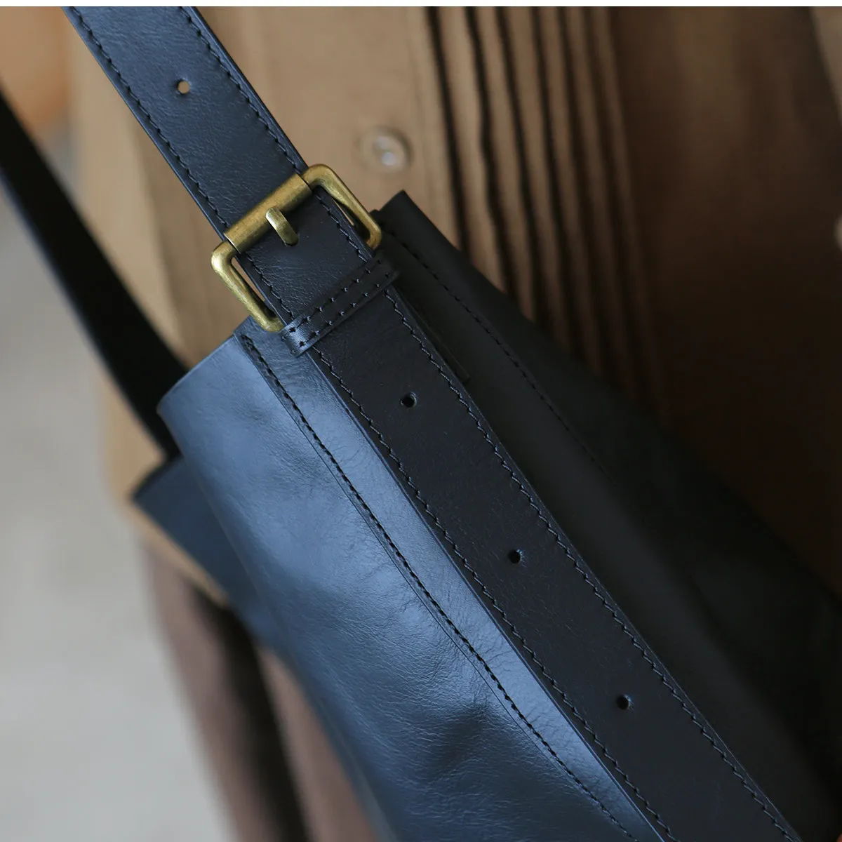 Stylish Women's Genuine Leather Tote Bags Black Leather Shoulder Bag
