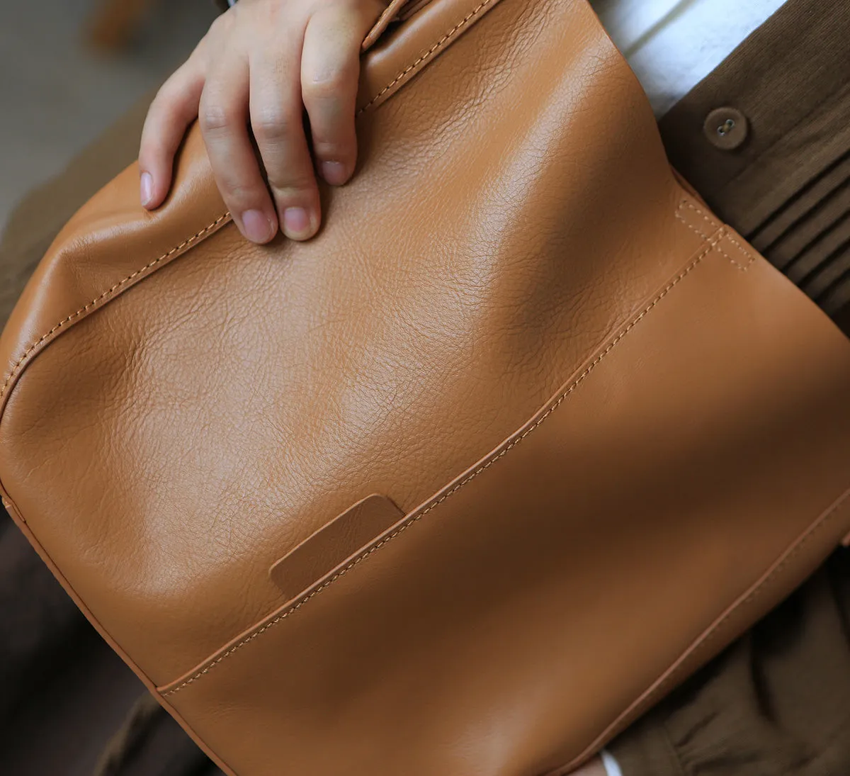 Stylish Women's Genuine Leather Tote Bags Black Leather Shoulder Bag