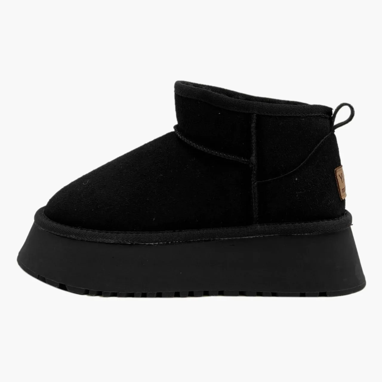 Thick Bottom Short Tube Leather and Fur Integrated Winter plus Velvet Snow Boots