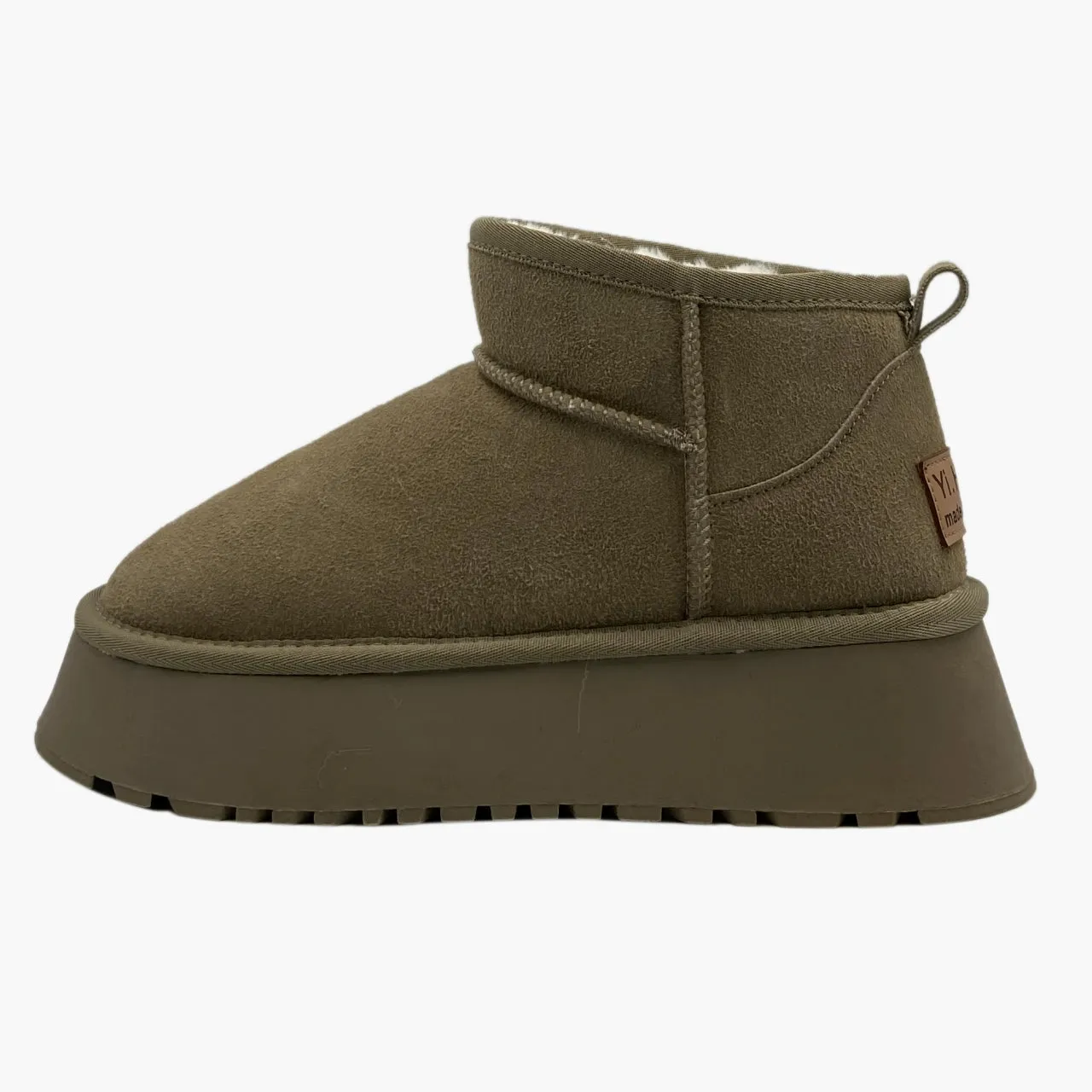 Thick Bottom Short Tube Leather and Fur Integrated Winter plus Velvet Snow Boots