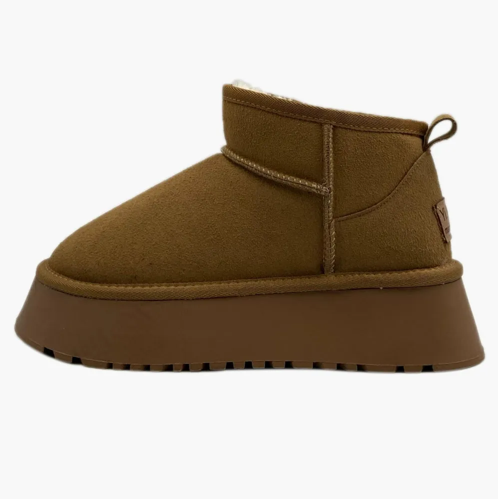 Thick Bottom Short Tube Leather and Fur Integrated Winter plus Velvet Snow Boots