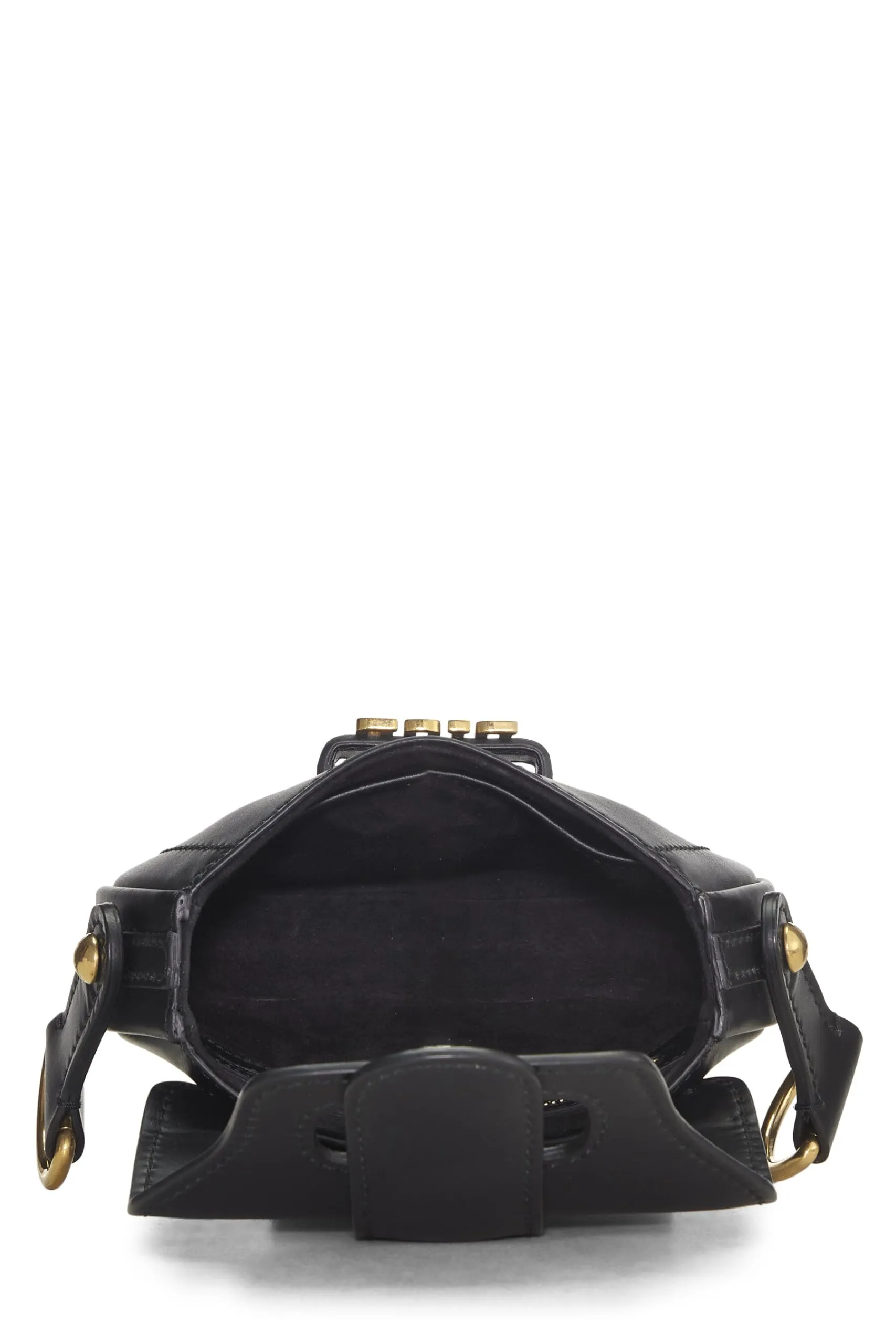 Trendy Inspired Dior,  Black Calfskin D-fence Saddle Mini, Black