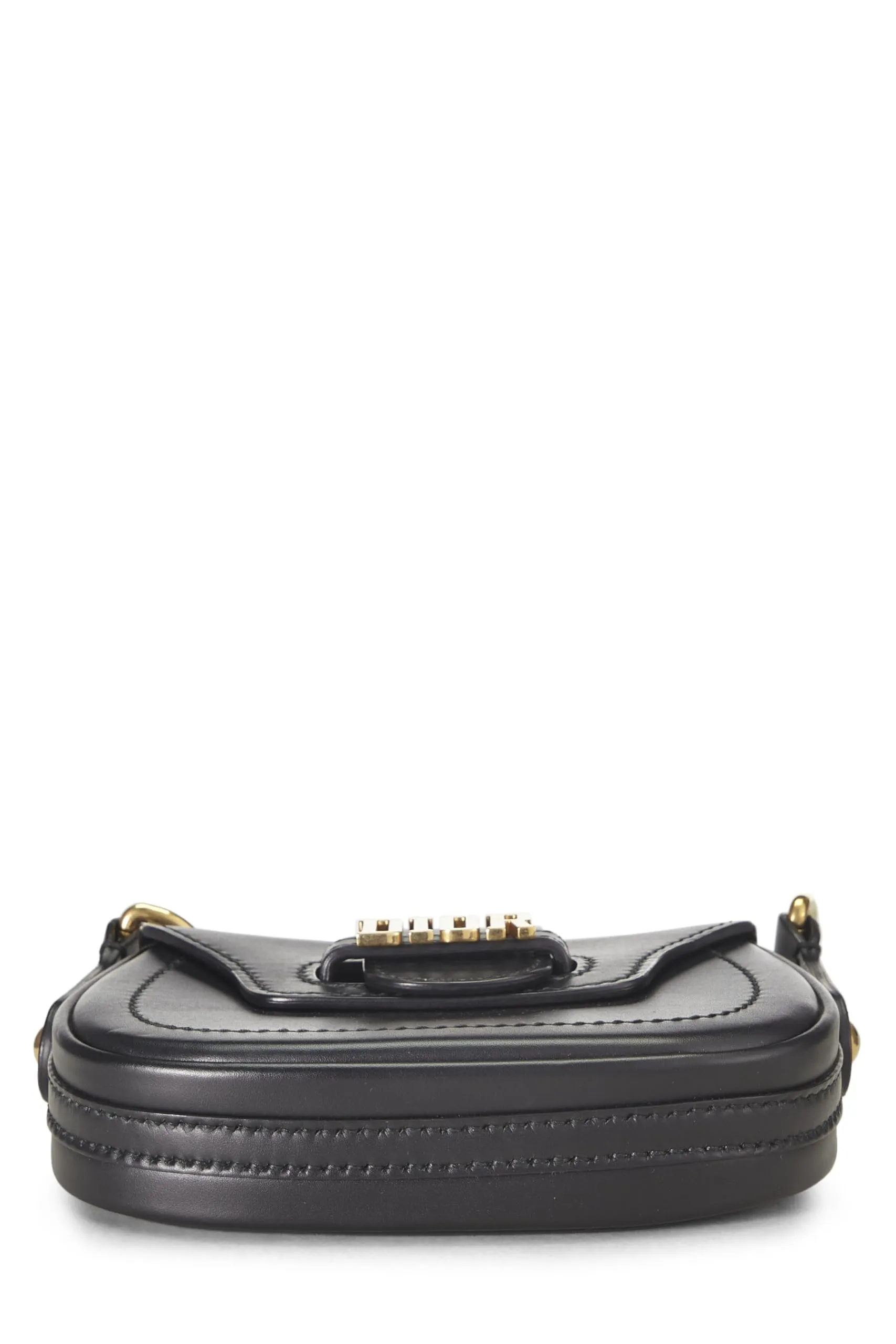 Trendy Inspired Dior,  Black Calfskin D-fence Saddle Mini, Black