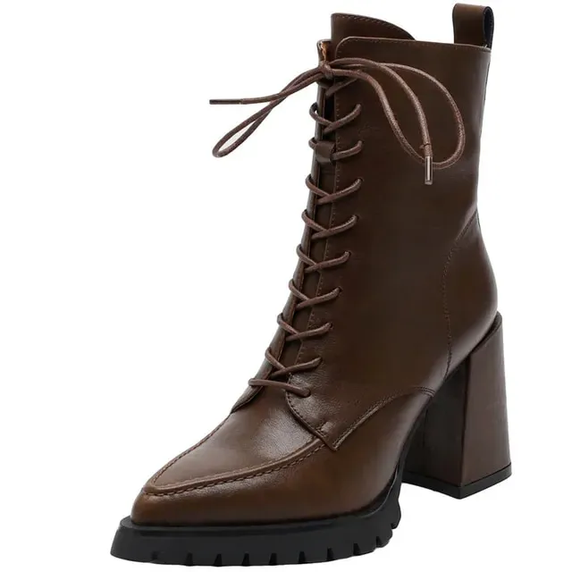 USS Shoes Genesis Women's Thick High Heels Ankle Boots